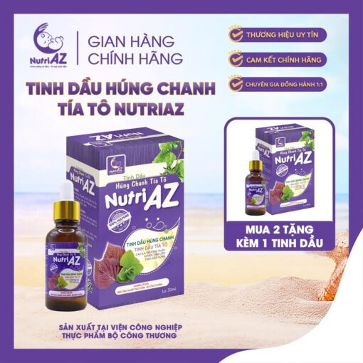 TINH DẦU HÚNG CHANH TÍA TÔ NUTRI AZ VIÊN CÔNG NGHIỆP THỰC PHẨM. HỖ TRỢ ĐỀ KHÁNG VÀ CÁC VẤN ĐỀ HÔ HẤP