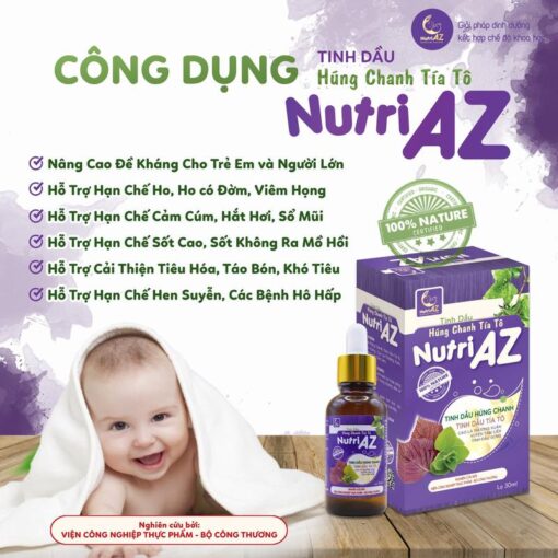 TINH DẦU HÚNG CHANH TÍA TÔ NUTRI AZ VIÊN CÔNG NGHIỆP THỰC PHẨM. HỖ TRỢ ĐỀ KHÁNG VÀ CÁC VẤN ĐỀ HÔ HẤP