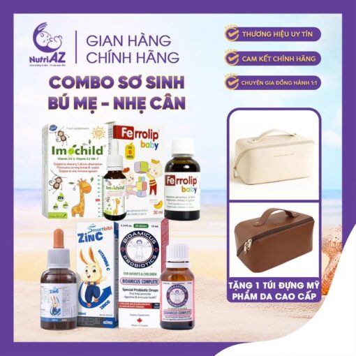 [COMBO BÚ MẸ-NHẸ CÂN] BỘ SẢN PHẨM BỔ XUNG VI CHẤT CỦA NUTRIAZ CHO TRẺ SƠ SINH BÚ MẸ HOÀN TOÀN