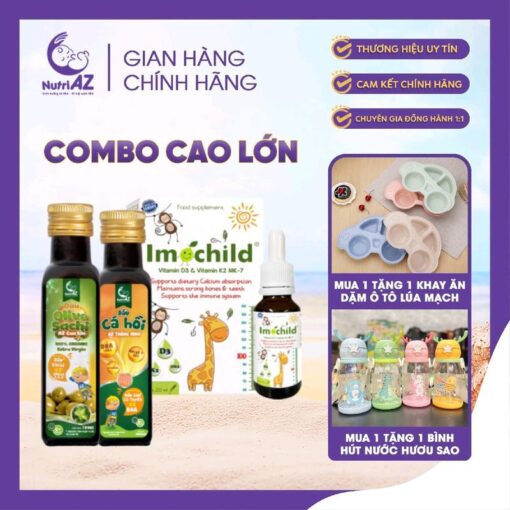 [ COMBO CAO LỚN] BỘ DẦU NUTRIAZ + VITAMIN D3K2 LINEABON BỔ XUNG DƯỠNG CHẤT GIÚP TRẺ CAO LỚN