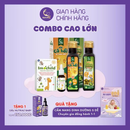 [ COMBO CAO LỚN] BỘ DẦU NUTRIAZ + VITAMIN D3K2 LINEABON BỔ XUNG DƯỠNG CHẤT GIÚP TRẺ CAO LỚN