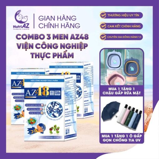 [COMBO] 3 MEN AZ48  Giảm Táo Bón, GIúp Trẻ Ăn Ngon