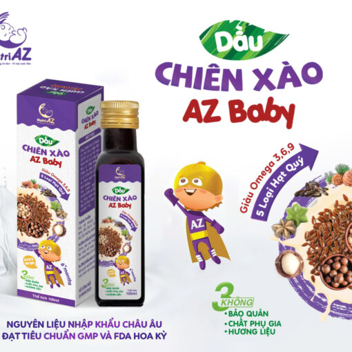 Dầu Chiên Xào AZ Baby 5 Hạt Quý NutriAZ Hữu Cơ Nhập Khẩu Châu Âu Vitamin Cho Bé.